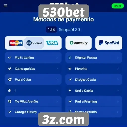 Métodos de pagamento aceitos na 530bet